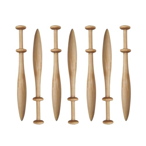 LOVIVER Bobines de Dentelle en Bois, 7 pièces, Outils de Tissage en Bois, Tricot à la Main, Outils de Bricolage, Fabrication de Dentelle aux fuseaux pour