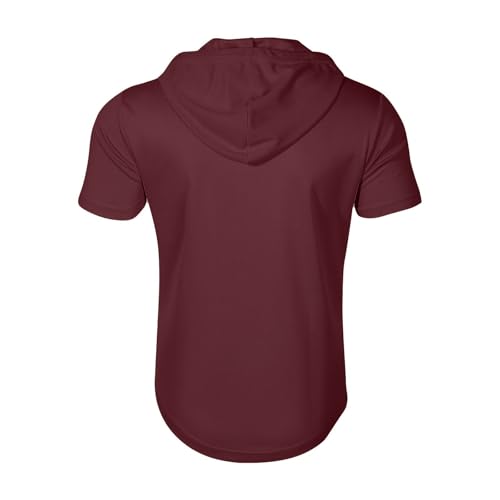 Short Sleeve Hoodies for Men with Hood Drawstrings Zip Up Chest Sleeve Pockets Summer Hoodies for Men3