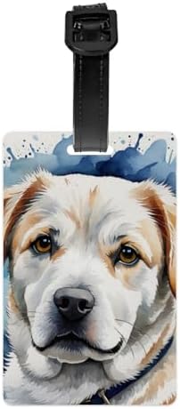 Personalized Luggage Tag Puppies Pet Dogs Novelty Custom Luggage Tags for Suitcases, Bag Brown White Alabai Dog Breed Alabay Puppy Design Customized Travel, One Piece image 5