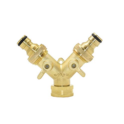 Divisor de agua con válvula macho de 3/4" para controlar el riego doméstico 8