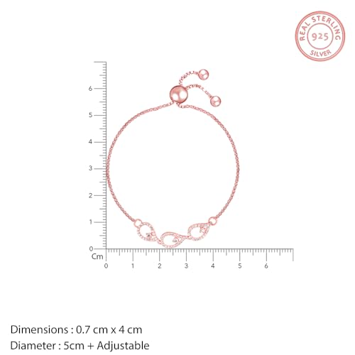 GIVA 925 Silver Rose Gold Heap of Love Bracelet, Adjustable | Gifts for Women and Girls | With Certificate of Authenticity and 925 Stamp | 6 Month... - Image 5