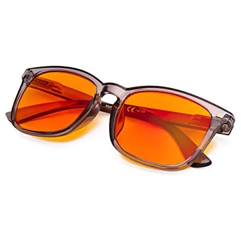 Reducblu oversized Square Blue Light Blocking Reading Glasses with Orange Tinted Lens for Women - Grey Frame +2.25 Cover
