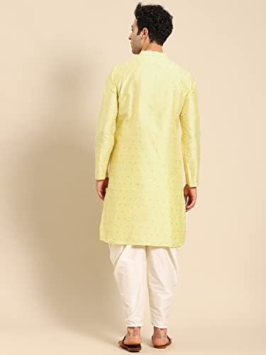 Image of Men's Navy Blue Cotton Festive Wear Regular Fit Woven Design Kurta | Indian Wedding Wear Kurta | Festive Ethnic Kurta