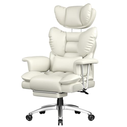 naspaluro Bürostuhl, Ergonomischer Chefsessel mit ausziehbarer Fußstütze