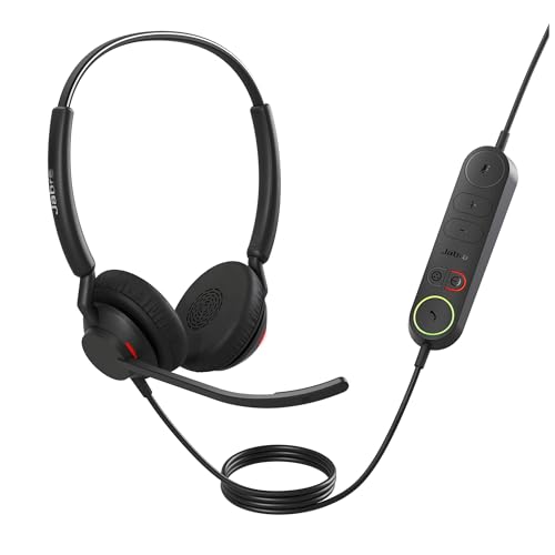 Image of Jabra Engage 40 Wired Stereo Headset - Advanced Noise Cancelling Microphones UC Cert - On Ear Headphones with Mic - Inline Call Controller - ClearVoice for Crystal Clear Calls Impressive Audio USB A