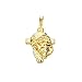 Pendentif 18k face de la tête d'or du Christ 28mm. finition croix brillant détails sculptés teintés - personnalisables - ENREGISTREMENT inclus dans le prix