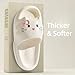LONGSILVER Cat Slippers Women Cute Kitty Pillow Slides Thick Sole Kawaii Non Slip Quick Drying Preppy Shower Bathroom Sandals Outdoor (White,9-10 Women/7.5-8.5 Men,9,Women,10,Men,7.5,8.5)