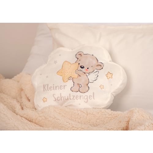 Herding Konturenkissen Kleiner Schutzengel, ca. 33 x 29 x 5 cm, Polyester, Wolkenkissen, Weiß, Twin