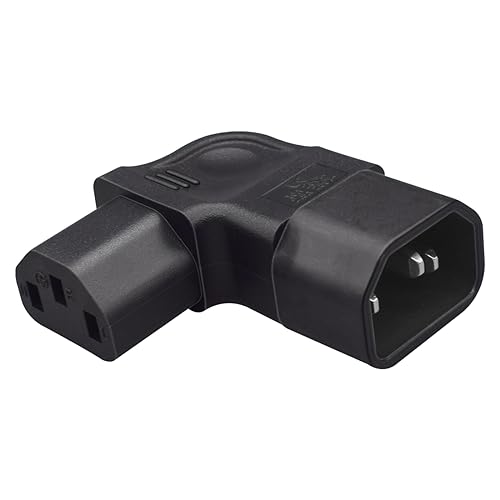 (10Packs) IEC320 C14 to C13 Right Angle Power Adapter,C14 to C13 90 Degree Left Turn Power Extension Adapter,PDU Plug/Socket 90 Degree Wall-Mounted LCD TV4