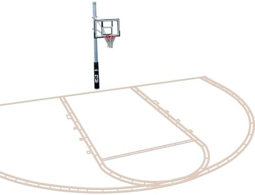 Basketball Court Marking Kit Basketball Court Stencil Kit for Concrete Driveway to Paint Basketball Court Lines Half Court High School Regulation Size 39.6
