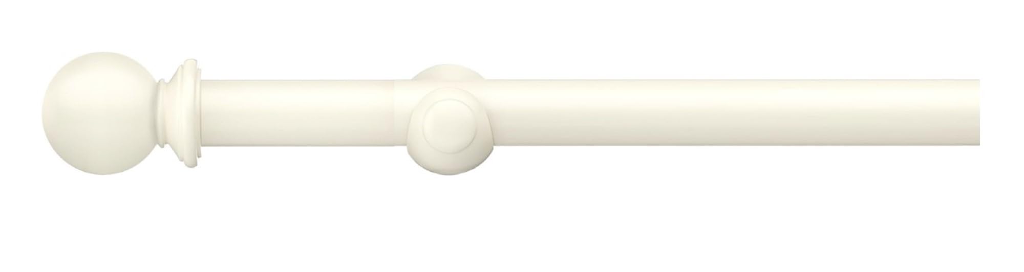 ABC Decor Romantica Eyelet Curtain Pole, Ball Finial, 28mm Diameter, Wood Pole, Pannacotta, 240cm