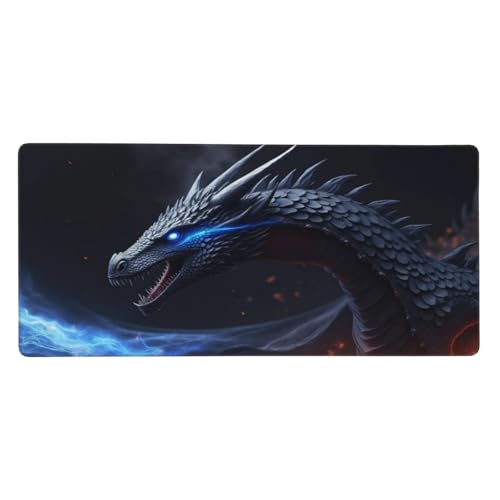 Sous-main de bureau dragon bleu froid pour le travail de concentration
