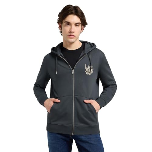 Lee Zip Hoodie Sweat-Shirt à Capuche Homme en coton confortable