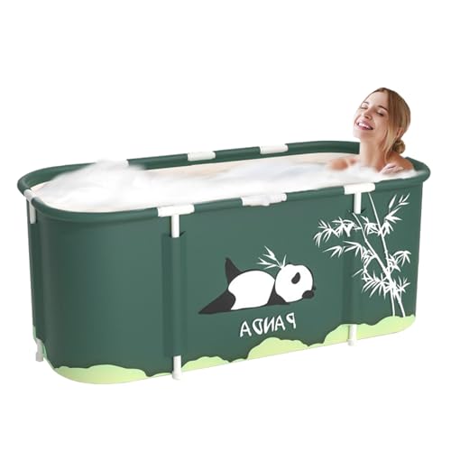 Sinbide Vasca da Bagno Pieghevole per Adulti, 115 x 60cm Facile Installazione, Vaschetta Pieghevole Eco-Friendly, Ideale per il Relax Domestico e SPA,Vasca da Bagno Pieghevole Adulti (Verde)