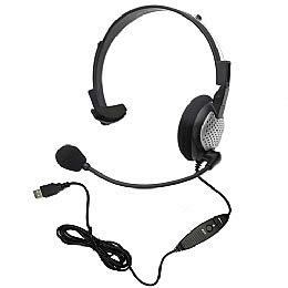 Andrea 351924 Für Nuance Dragon NaturallySpeaking USB-Headset mit Geräuschunterdrückung Boom Mikrofon