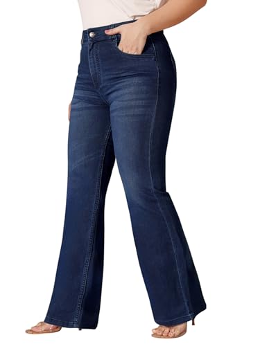 Image of Miss Chase A+ Women's Wide-Leg High Rise Regular-Length Stretchable Denim Jeans