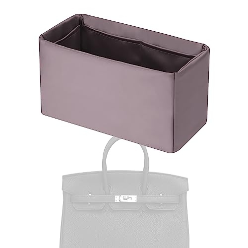 XYJG Bolsa organizadora sedosa para manter a forma da bolsa Herme Birkin 20/25/30/35/40 bolsas, bolsa de mão de luxo leve e resistente (Konjac roxo, BK 25)