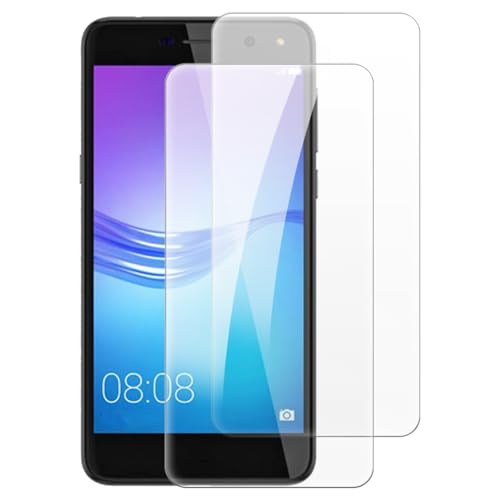 Shantime [2 Pack Tempered Glass Screen Protector Compatible with Huawei Y5 2017 (5 Inch), HD Clear Anti-Scratch Bubble-Free Case Friendly