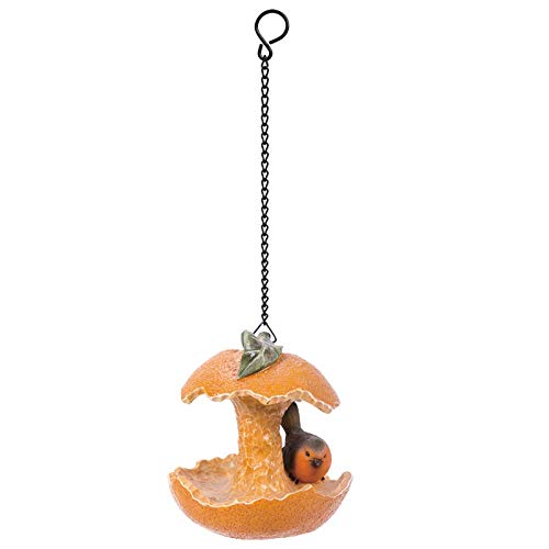 Statue d'oiseau pinson orange suspendre fait main pour deco jardin