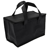 NUOBESTY Bolsa Isotérmica para Alimentos con Cremallera Tamaño 28X14X17 CM Color Negro Bolsa Térmica Portátil para Comida Caliente y Fría Adecuado para Picnic Entrega y Compra Diaria