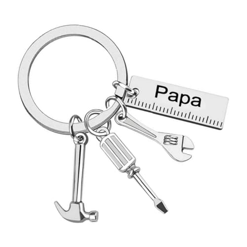 Porte-clés Acier Inoxydable - Porte-clés Homme Voiture, Cadeau pour Papa Anniversaire, Cadeau de fête des pères