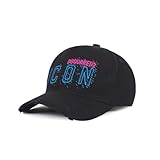  DSQUARED2S Icons Casquette de baseball classique pour homme Casquette d\'été décontractée imprimée classique Snapback, Noir , Taille unique
