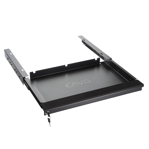 CAVO Laptop Schreibtischschublade abschließbar 580 x 446 x 55 mm schwarz Notebook Schreibtischschubfach für den Unterbau von SOTECH