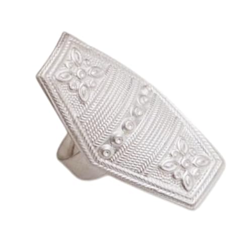 YUPEIUKLI - Joyería Vintage de aleación con diseño Floral Tallado en trapezoide para Mujer, Elegante