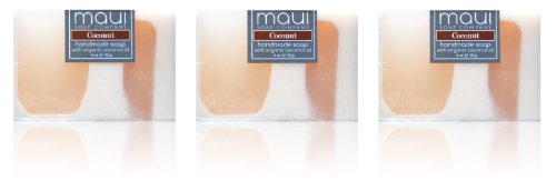 Coconut Handcrafted Soap, Made with Organic Coconut Oil (3 Pack)