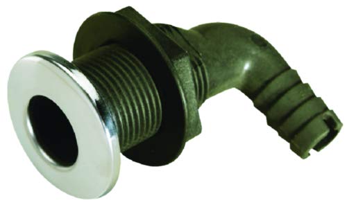 Pasacasco de 90 grados con cubierta de acero inoxidable Seachoice para un desagüe marino seguro