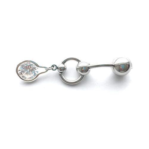 Gorgeous Dangle Gem VCH Heavy Ball Piercing Barbell for Extra Pressure.