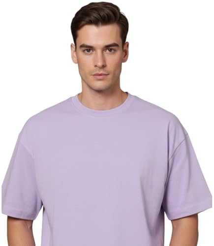 Image of Besick Oversized Plain Cotton Drop Shoulder Baggy fit Tshirt for Men