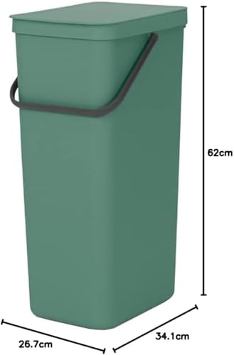 Brabantia Sort & Go Recycle Bin 40L (Grey), Space-Efficient Plastic Recycle Container with Handle, Removable and Stay-Open Lid, Easy to Clean Kitchen Bin without Nooks and Rims - Image 10