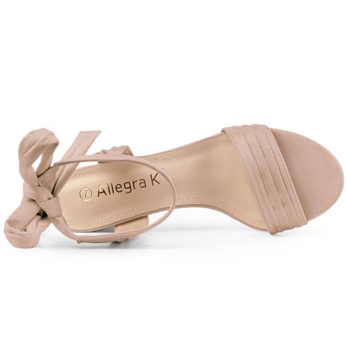 Image of Allegra K Women's Open Toe Ankle Tie Back Block Heels Sandals