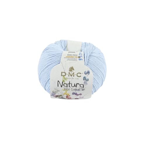 DMC Natura Yarn, 100% Cotton, Bleu Layette (N05), 50g, Bleu Layette N05, 9.0 x 9.0 x 7.0 cm