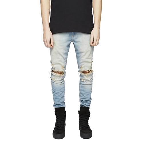 Men’s Black Jeans Slim Fit Ripped Distressed Denim Pants Casual Work Stretch Jeans for Men