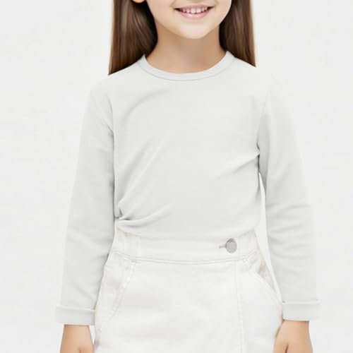 Girl 2025 Cotton Lightweight Sweatshirt Long Sleeve Bottom Thin Top Round Neck High Elastic Pullover For Autumn2