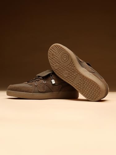 Image of The Souled Store Urban Blaze Legacy: Belgian Chocolate Men Low Top Sneakers - Premium Suede & PU Leather Casual Shoes | Lightweight Streetwear Sneakers for Men