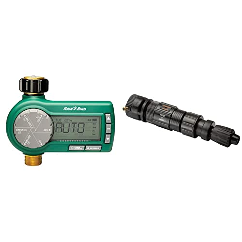 Rain Bird 1Zehtmrp Premium Pro-Grade Electronic Digital Hose End Timer/Controller & Fckit-1Pk Drip Irrigation Easy Fit Faucet Connection Kit #TOP10
