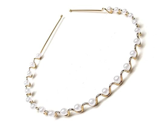 MOOLYAVAAN PRODUCTS White Stone Pearl Beads Hairband Studded Multicolor Metal Headband Hair Accessories for Women and Girls (PACK OF 1)-image-29