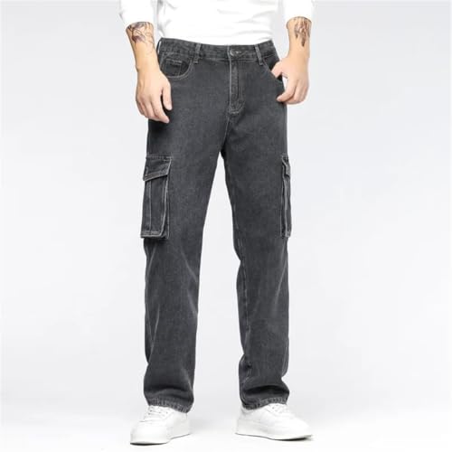 Men's Pocket Workwear Jeans Loose Straight Tube Non Elastic Wear-Resistant Denim Pant2
