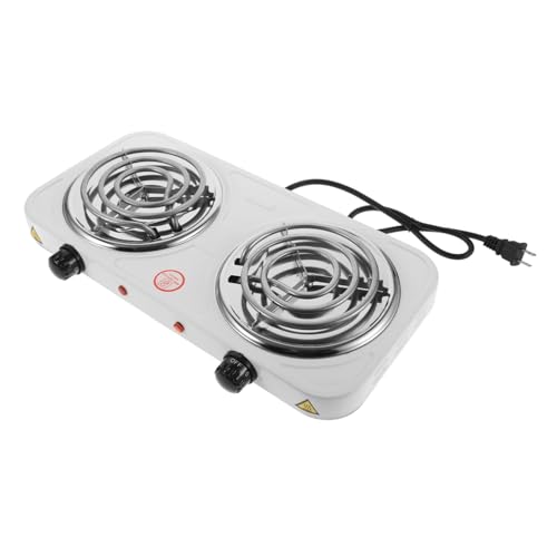 HAKIDZEL Double Burner Hot Plate Stainless Steel Coil Stove for Kitchen Dorm Camping Lightweight User-friendly Design for Versatile Cooking Applications