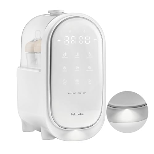 Bottle Warmer for Breastmilk, 11-in-1 Double Bottle Warmer Large Touchscreen with Night Light, Detachable for Easy Cleaning & Accurate Temperature Control, Timer, Milk Warmer for Baby