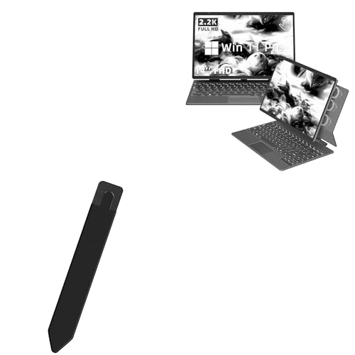 BoxWave Stylus Pouch Compatible with Rumtuk HJC 12 2-in-1 Laptop (14 in) - Stylus PortaPouch, Stylus Holder Carrier Portable Self-Adhesive - Jet Black