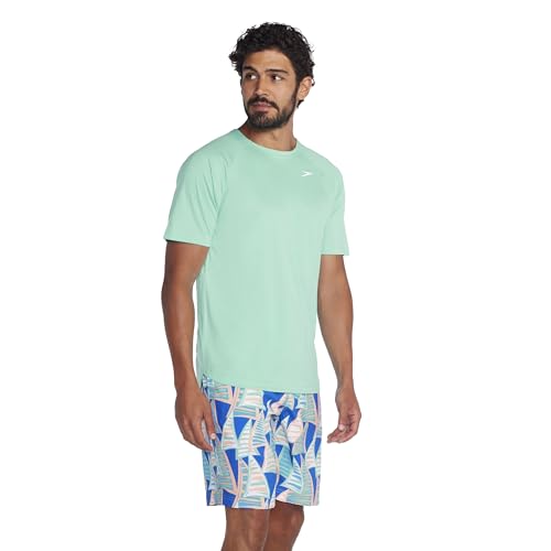 Speedo unisex-adult mens Uv Swim Shirt Short Sleeve Fitness Rashguard