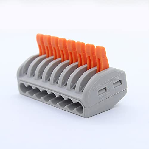 20 Pieces tie Rod nut Wire Connector 8-Port PCT-218 Classified Conductor Compact Terminal Cable Connect