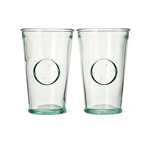 Re-Generation Glassware Set of 2 Tall Tumblers, 30cl, 100% Recycled Glass