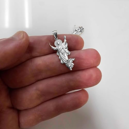 LA BLINGZ Sterling Silver Resurrection of Jesus Christ Charm Pendant Necklace (Pendant (no chain))3