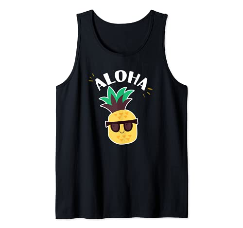 ALOHA, Pineapple Ananas Sunglasses Graphic, Hawaii Hawaiian Camiseta sin Mangas