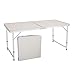 Table Camping Pliante Aluminium Table D'appoint pour Caravane Jardin BBQ Barbecue en Portable Exterieure 120 x 60 x 70 CM